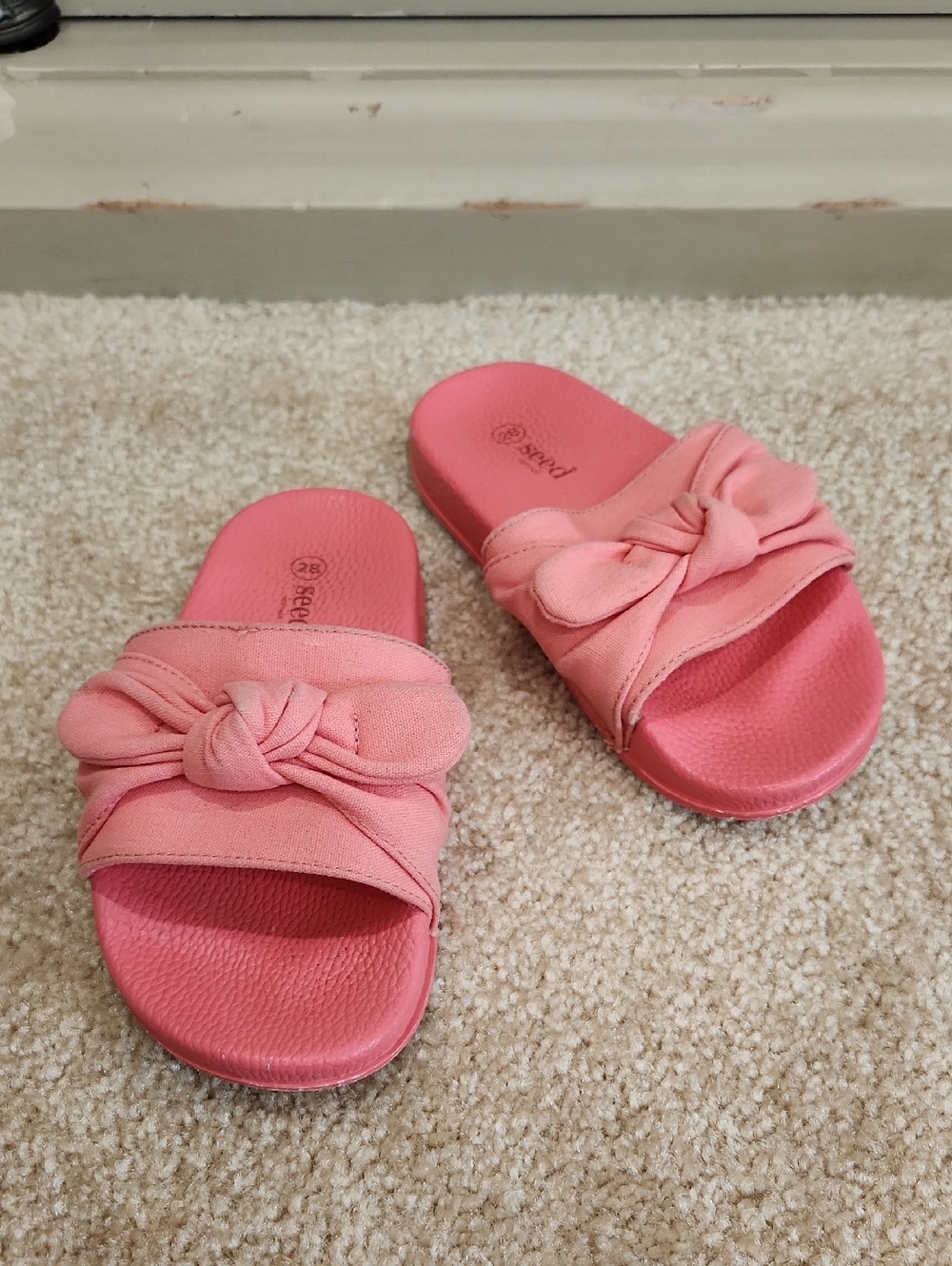 Seed Heritage Girls Pink Knot Slide Sandals Size EU 28/ US 11/11.5